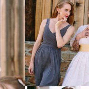 2 Tall JCrew Silk Chiffon dress grey gray